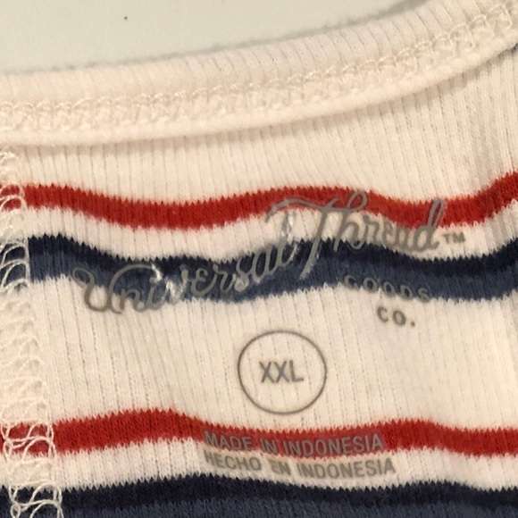 ❤️💲ALE❤️ Red White Blue stripes razor back tank top XXL with lots of stretch ❣️ - Picture 3 of 3